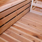 Aleko Outdoor Rustic Cedar Barrel Steam Sauna - Front Porch