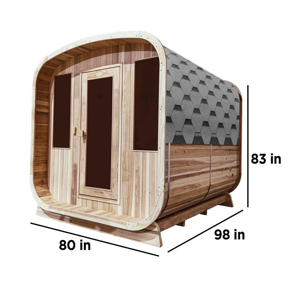 Aleko Outdoor Rustic Cedar Square Sauna – 6 Person – 6 kW
