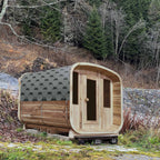 Aleko Outdoor Rustic Cedar Square Sauna – 6 Person – 6 kW