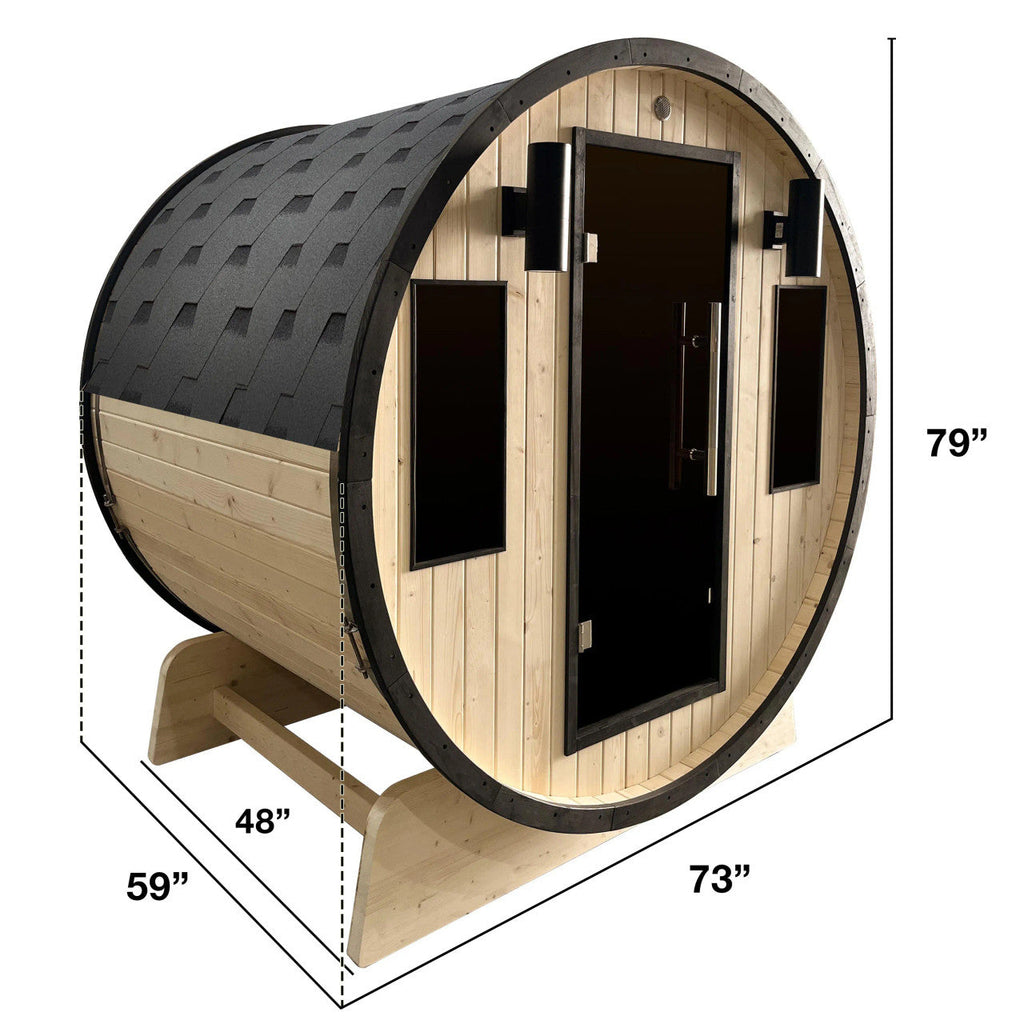 Aleko Outdoor White Finland Pine Traditional Barrel Sauna