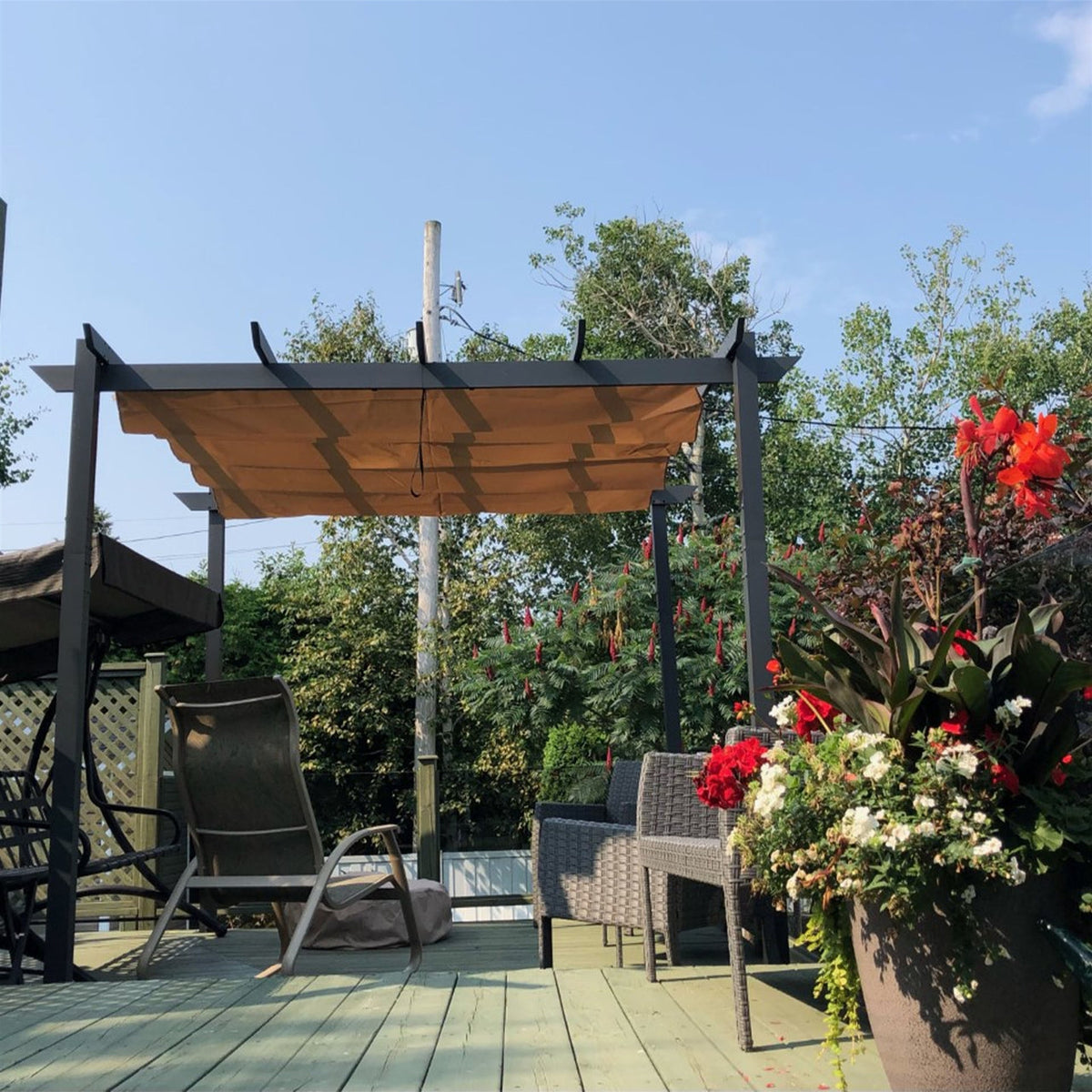 Aleko Pergolas Aluminum Outdoor Canopy Grape Trellis