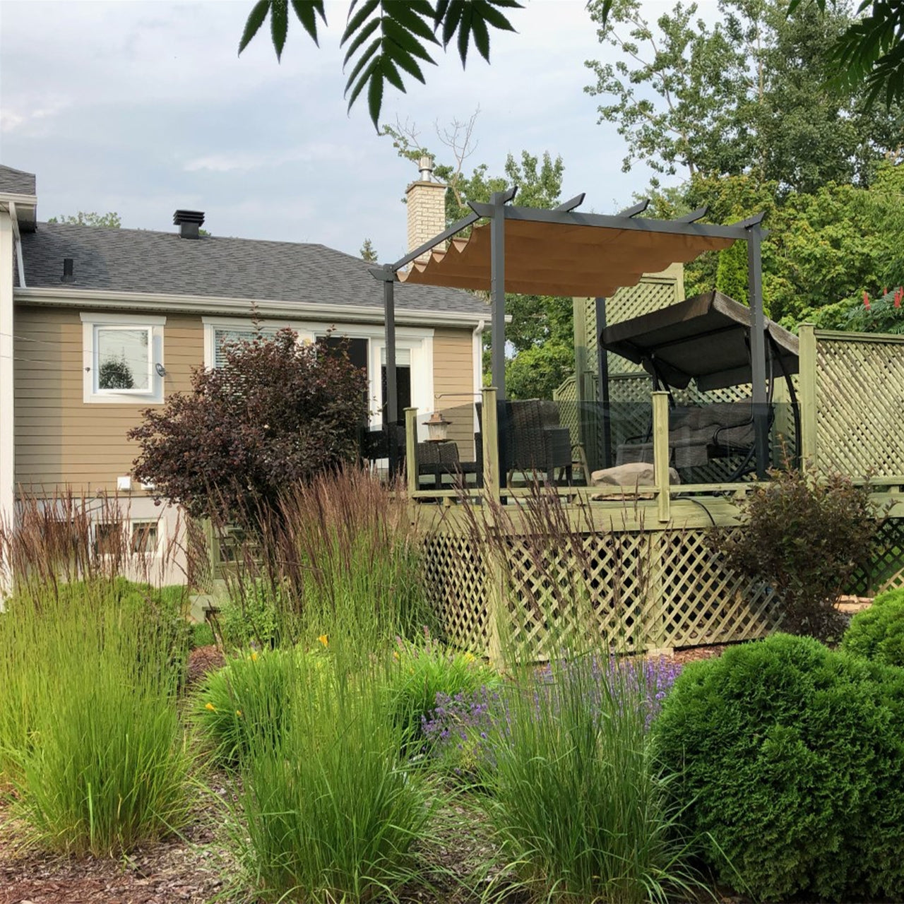Aleko Pergolas Aluminum Outdoor Canopy Grape Trellis