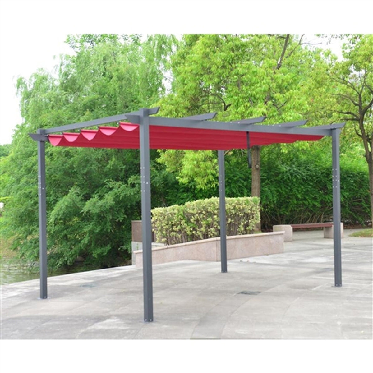 Aleko Pergolas Aluminum Outdoor Retractable Canopy Pergola