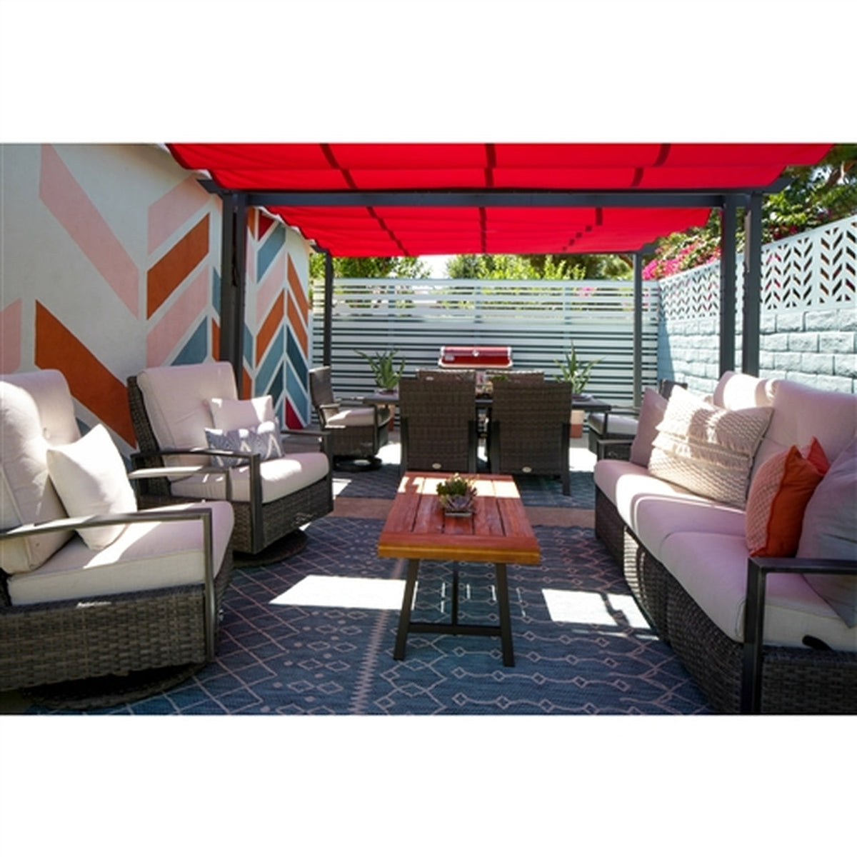 Aleko Pergolas Aluminum Outdoor Retractable Canopy Pergola