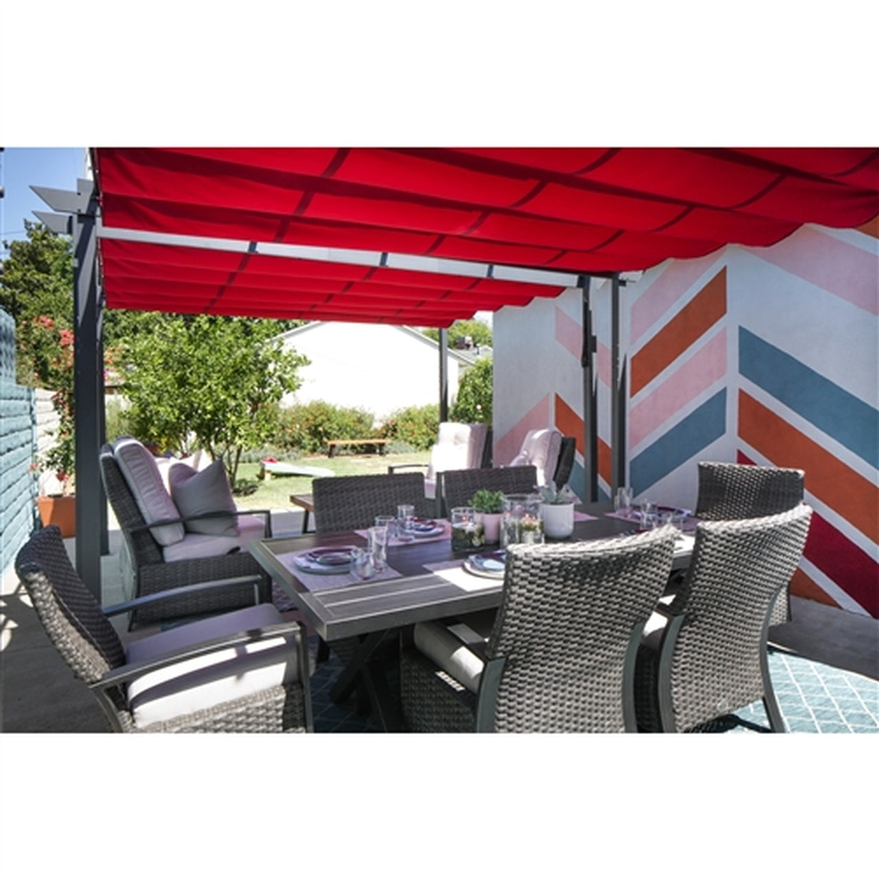 Aleko Pergolas Aluminum Outdoor Retractable Canopy Pergola