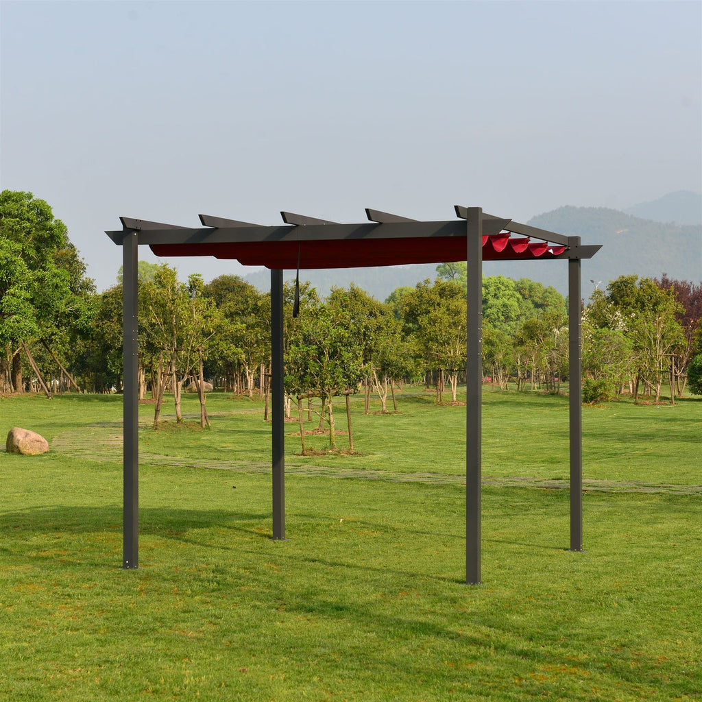 Aleko Pergolas Aluminum Outdoor Retractable Canopy Pergola