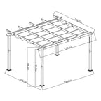 Aleko Pergolas Aluminum Outdoor Retractable Canopy Pergola