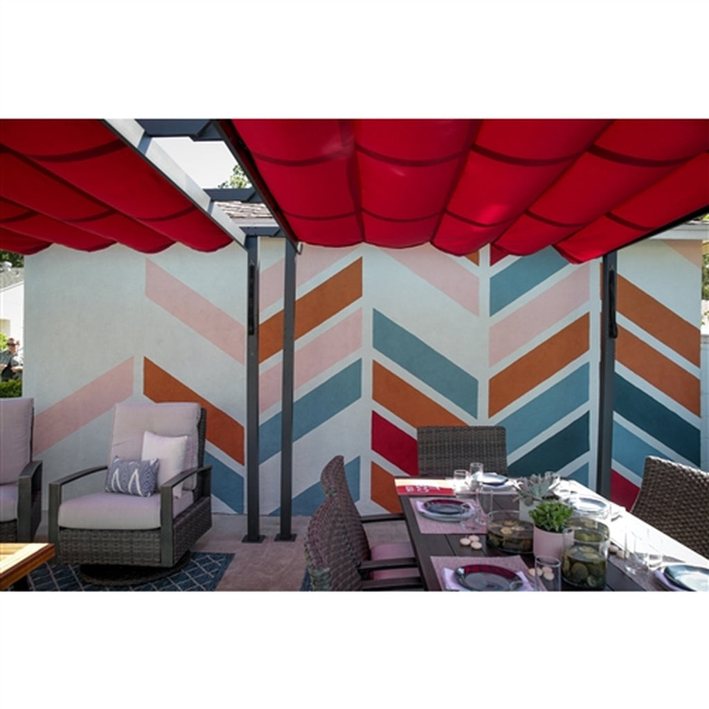 Aleko Pergolas Aluminum Outdoor Retractable Canopy Pergola