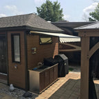 Aleko Retractable Black Frame Patio Awning 10 x 8 Feet