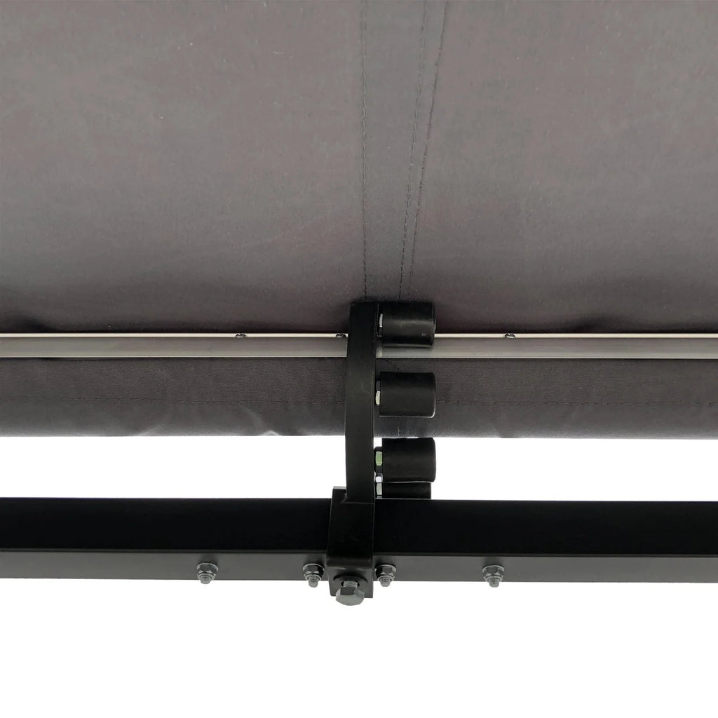 Aleko Retractable Black Frame Patio Awning 12 x 10 Feet