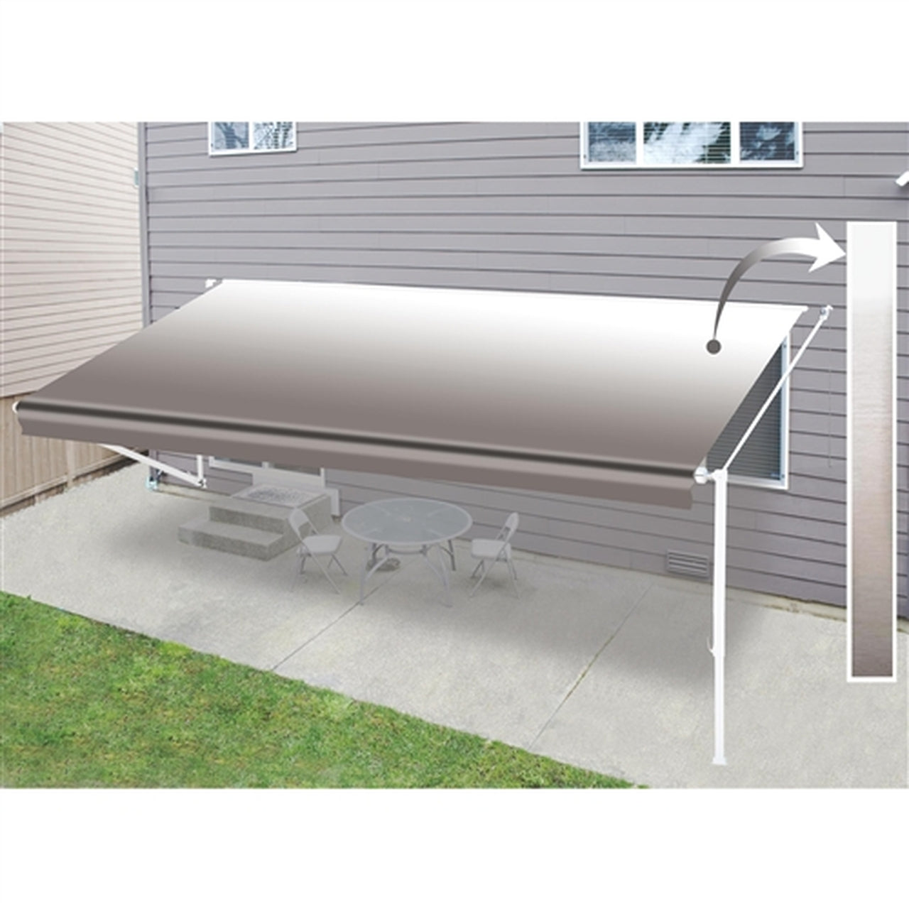 Aleko Retractable RV/Patio Awning - 10 x 8 Feet - Brown Fade