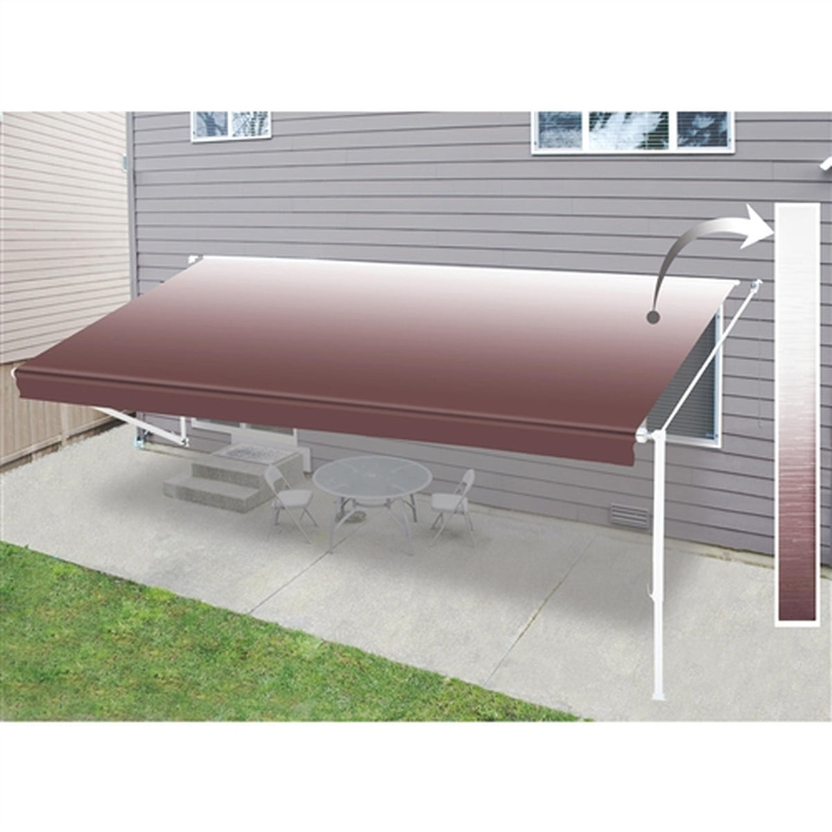 Aleko Retractable RV/Patio Awning - 10 x 8 Feet - Burgundy