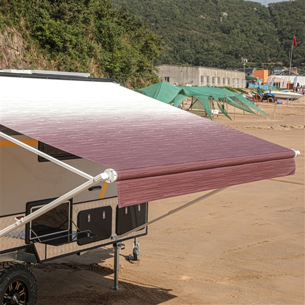 Aleko Retractable RV/Patio Awning - 10 x 8 Feet - Burgundy