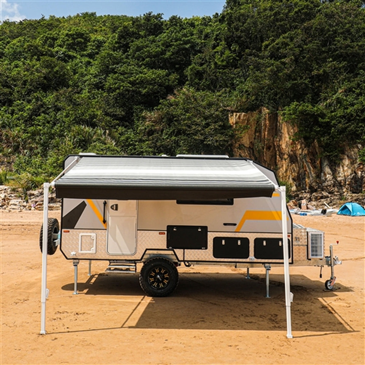 Aleko Retractable RV/Patio Awning - 12 x 8 Feet - Black