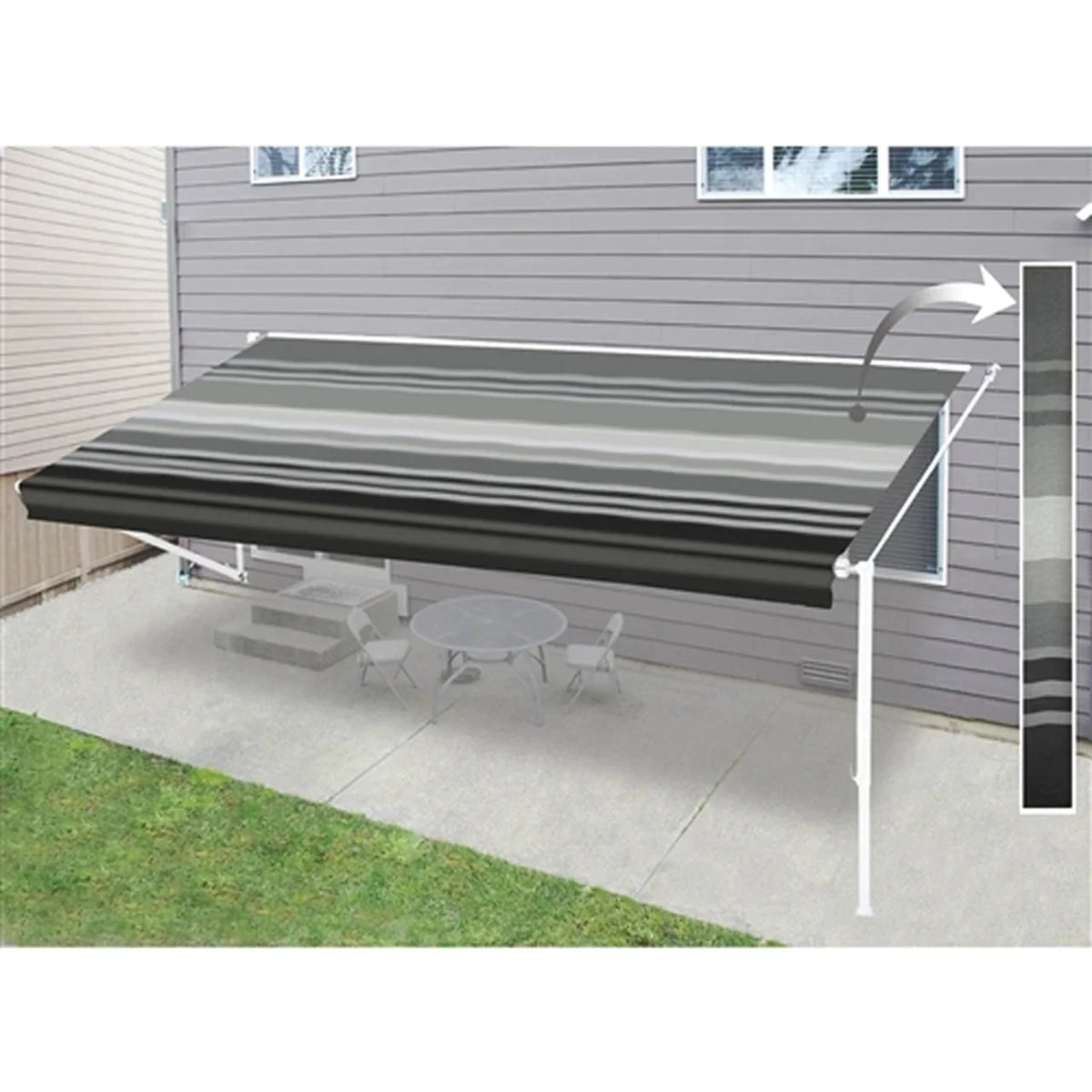 Aleko Retractable RV/Patio Awning - 12 x 8 Feet - Black