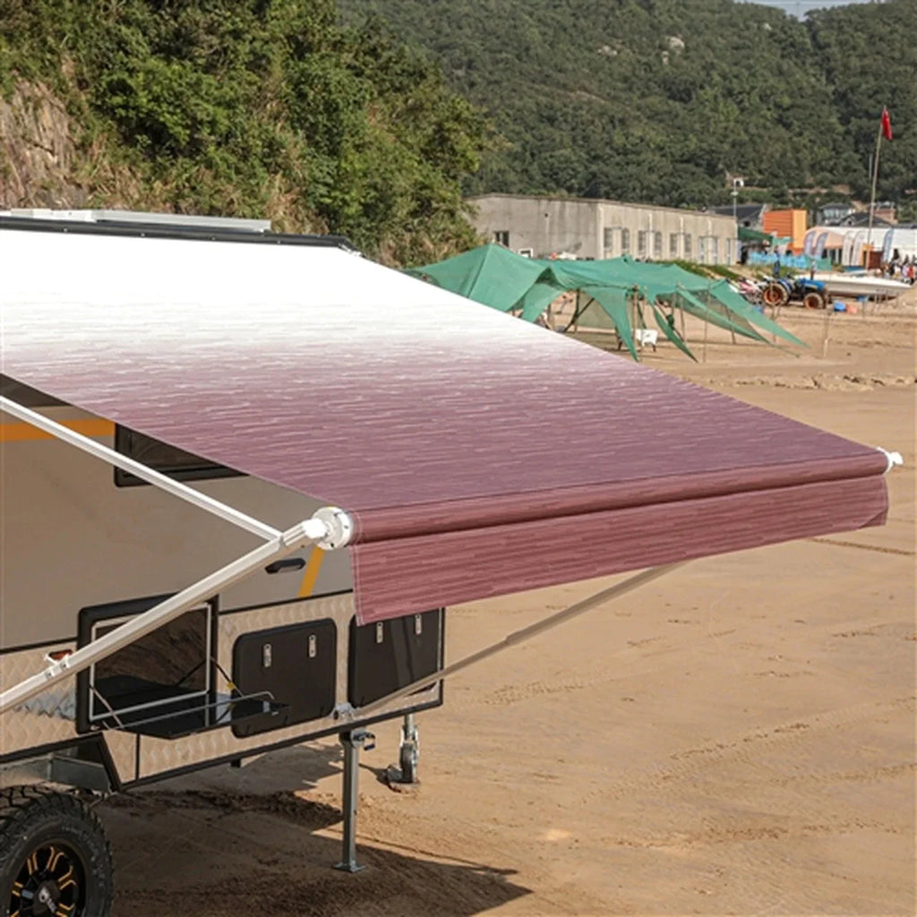 Aleko Retractable RV/Patio Awning - 12 x 8 Feet - Burgundy