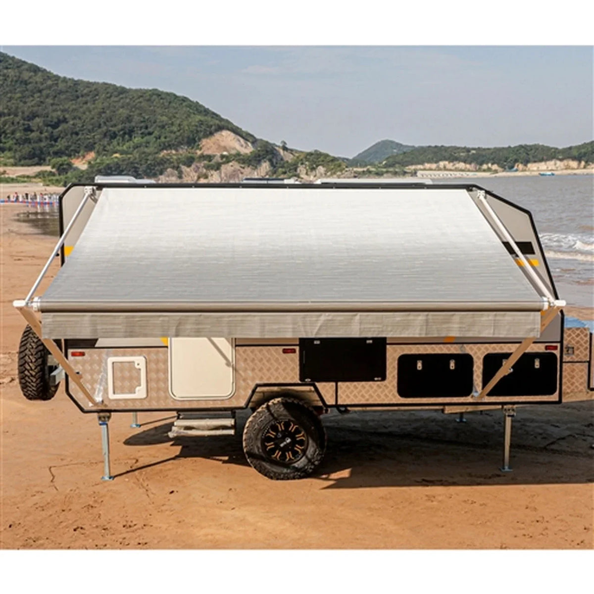 Aleko Retractable RV/Patio Awning - 13 x 8 Feet - Grey