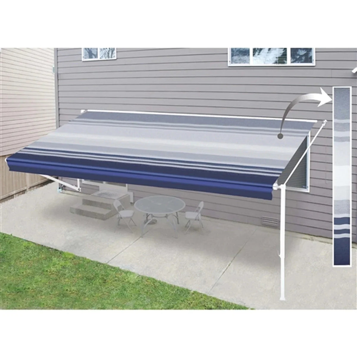 Aleko Retractable RV/Patio Awning - 15 x 8 Feet - Blue