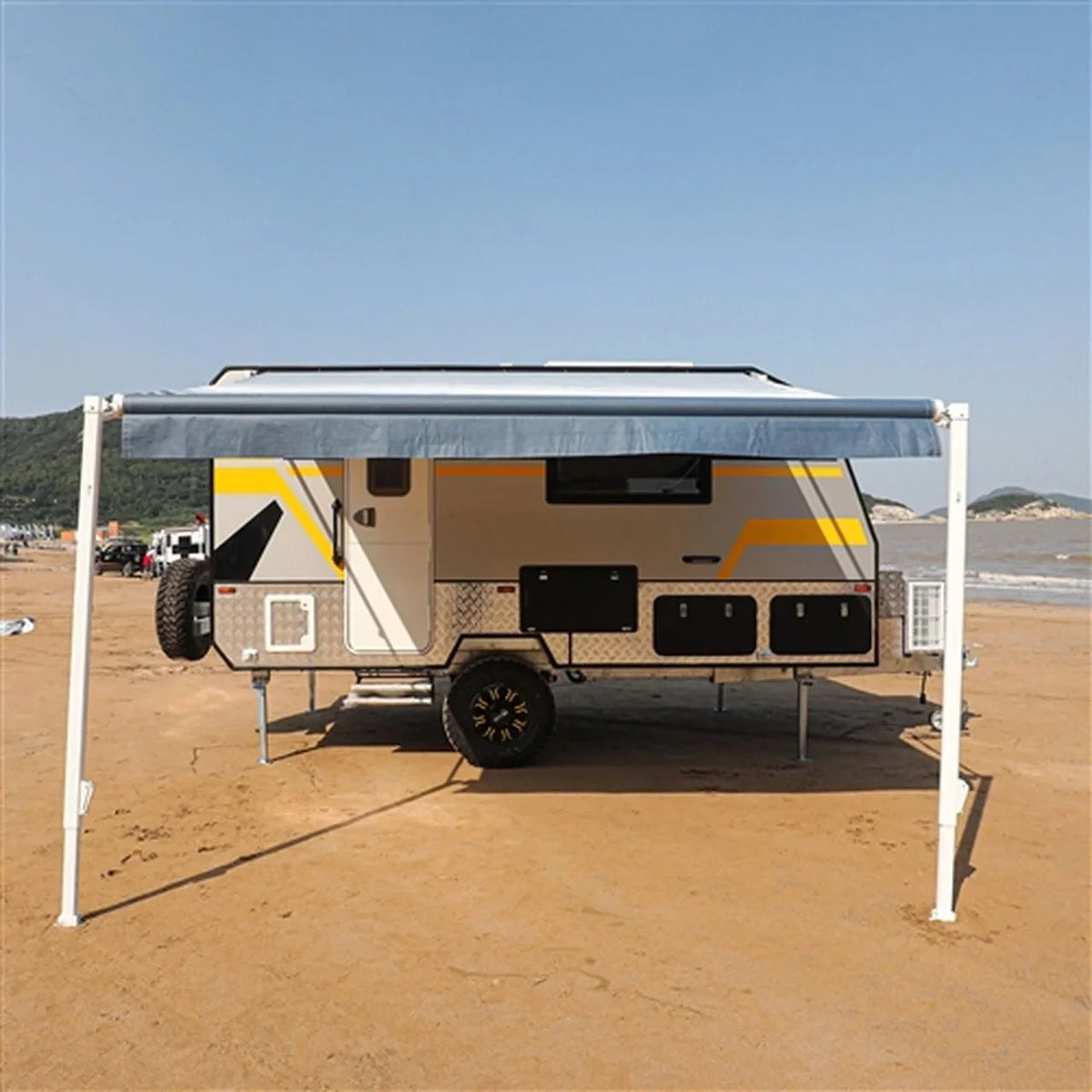 Aleko Retractable RV/Patio Awning - 15 x 8 Feet - Blue