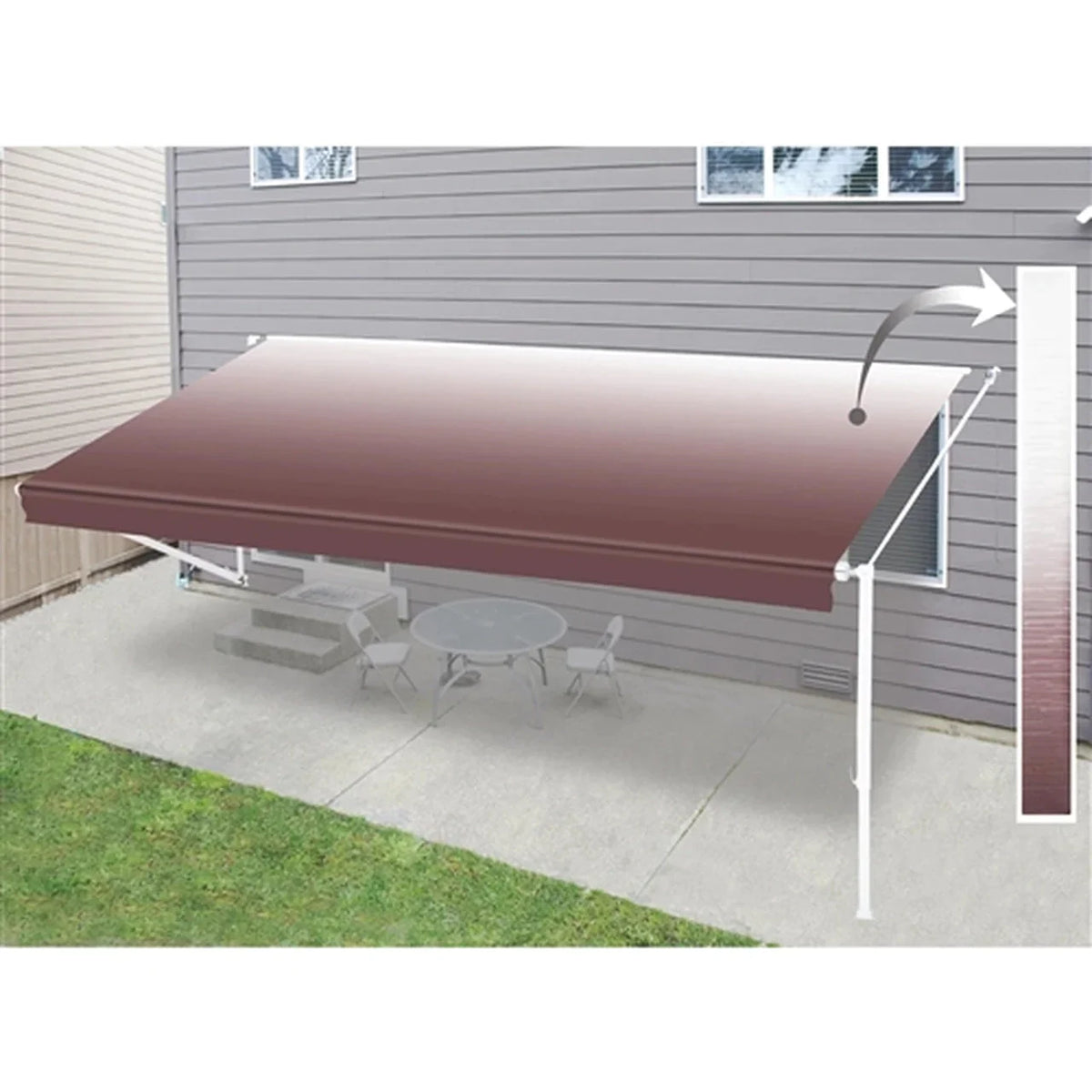 Aleko Retractable RV/Patio Awning - 15 x 8 Feet - Burgundy