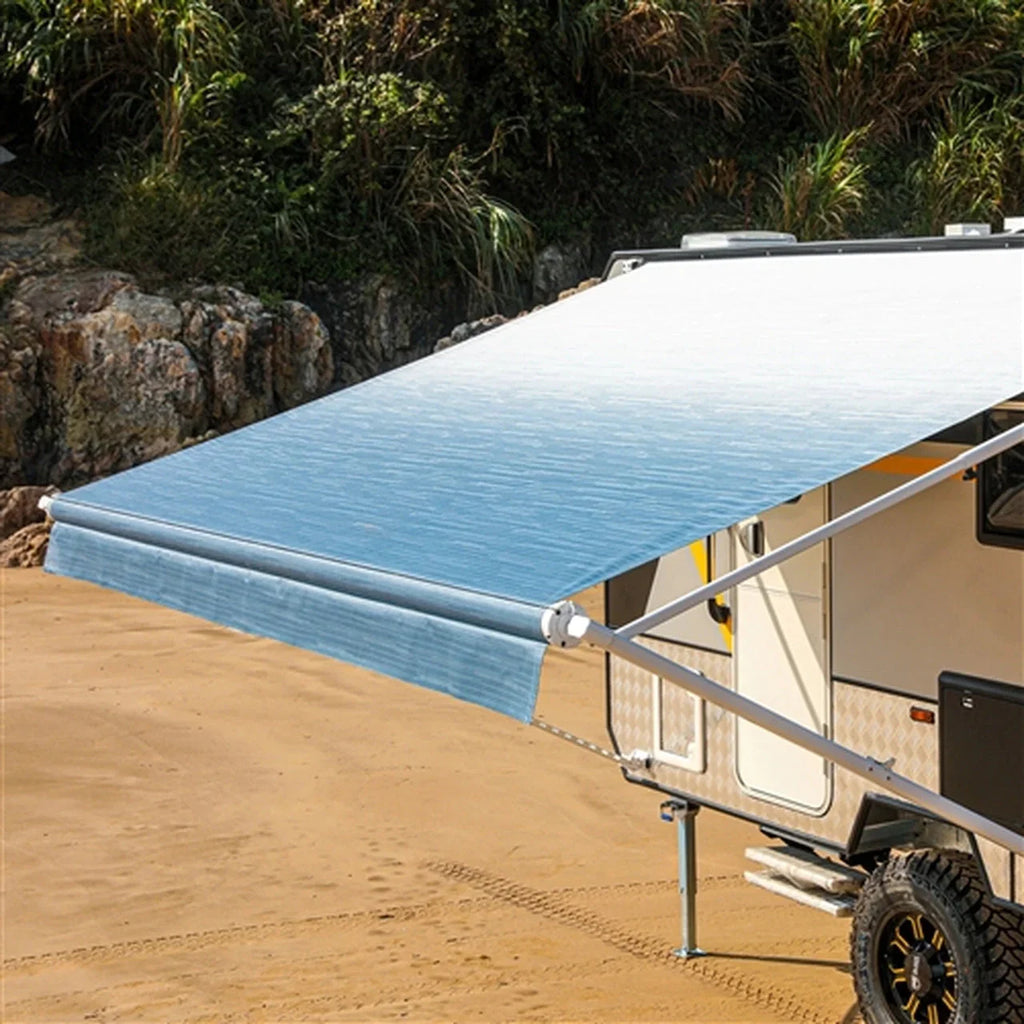 Aleko Retractable RV/Patio Awning - 16 x 8 Feet - Blue Fade