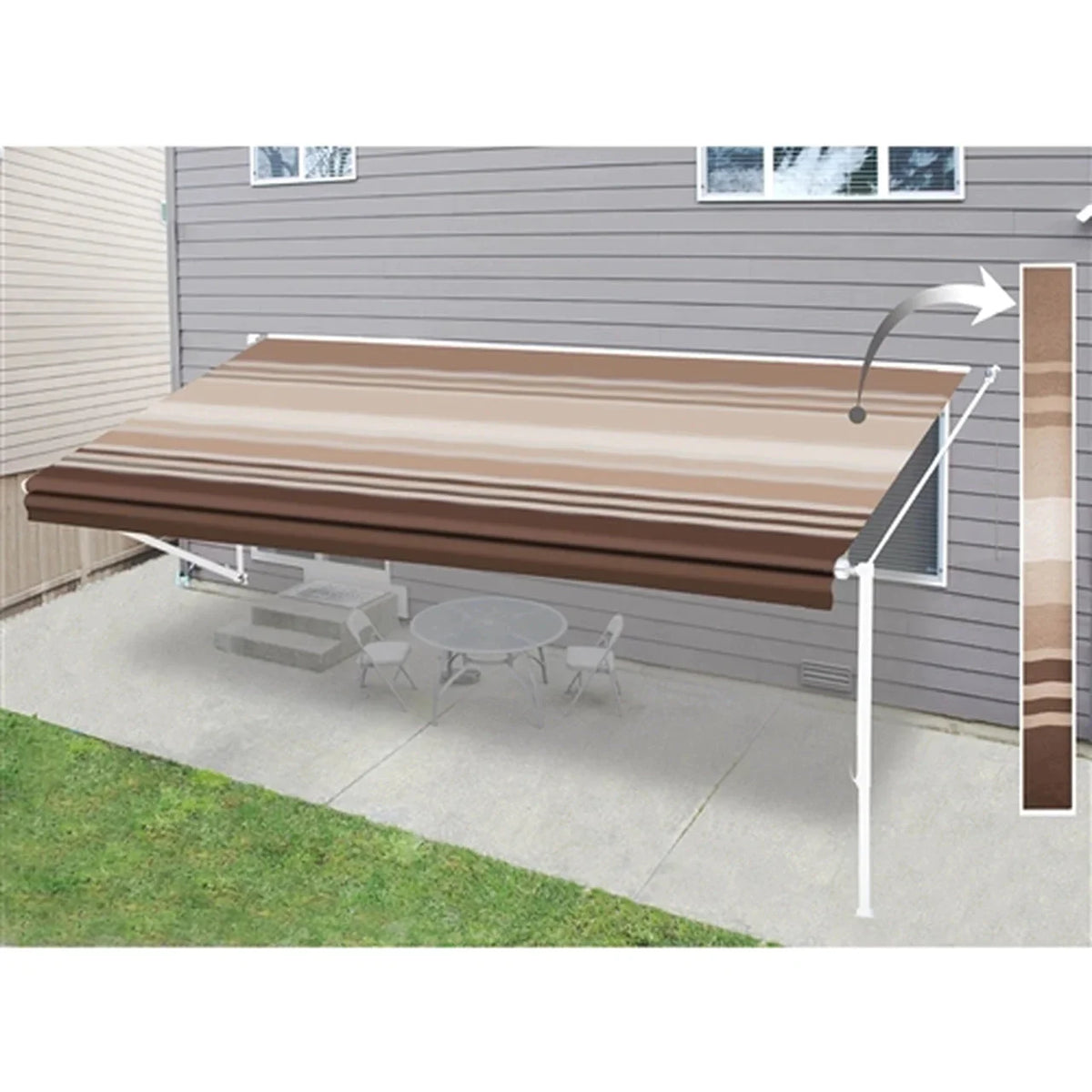 Aleko Retractable RV/Patio Awning - 20 x 8 Feet - Brown