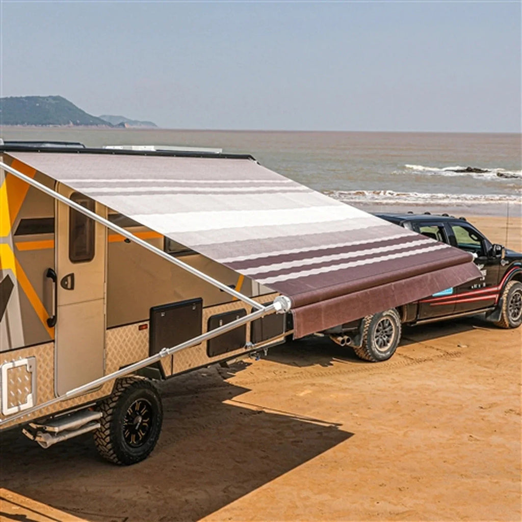 Aleko Retractable RV/Patio Awning - 20 x 8 Feet - Brown