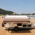 Aleko Retractable RV/Patio Awning - 21 x 8 Feet - Brown Fade