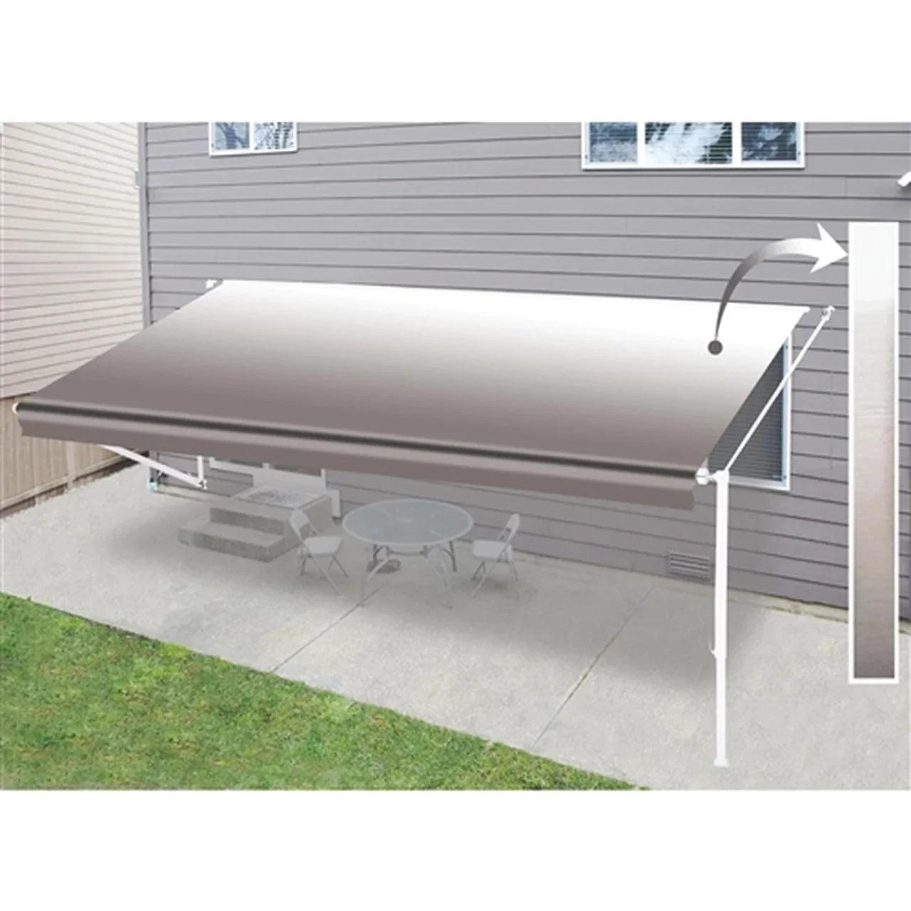 Aleko Retractable RV/Patio Awning - 21 x 8 Feet - Brown Fade