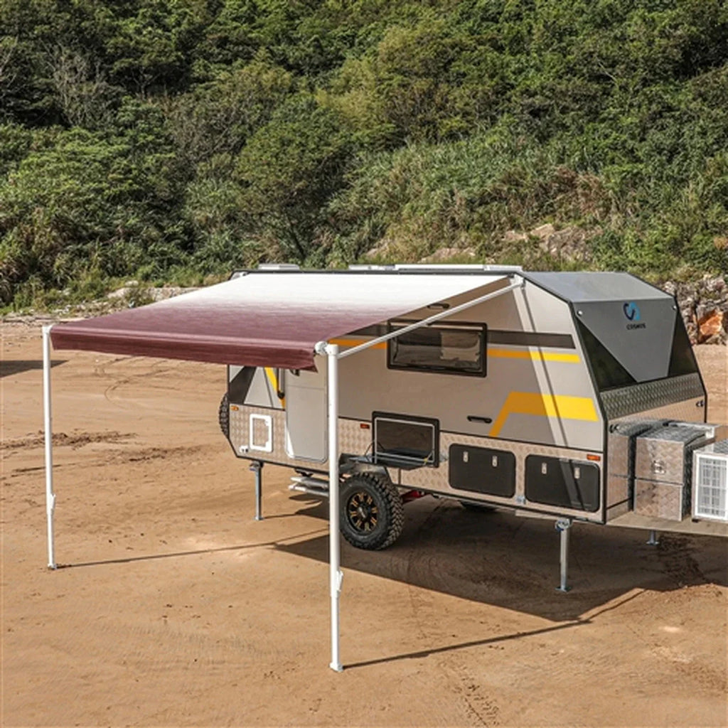 Aleko Retractable RV/Patio Awning - 8 x 8 Feet - Burgundy