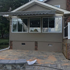 Aleko Retractable White Frame Patio Awning - 10 x 8 Feet