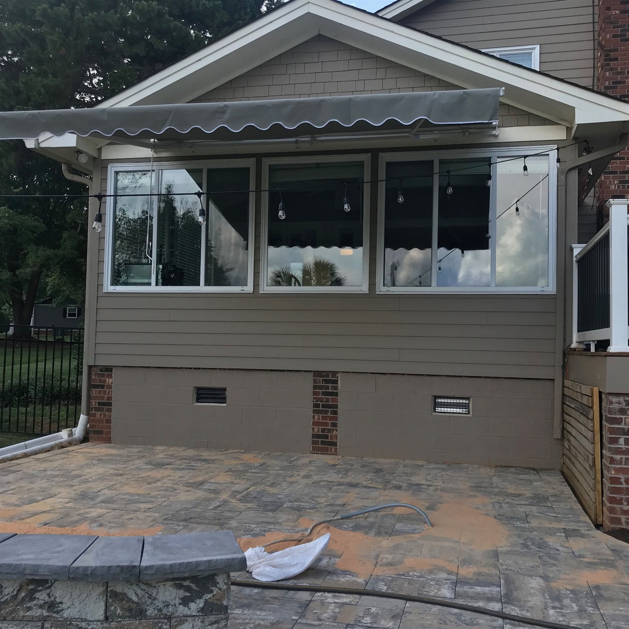 Aleko Retractable White Frame Patio Awning - 10 x 8 Feet