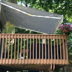 Aleko Retractable White Frame Patio Awning - 10 x 8 Feet