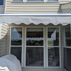Aleko Retractable White Frame Patio Awning - 10 x 8 Feet
