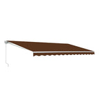 Aleko Retractable White Frame Patio Awning - 12 x 10 Feet