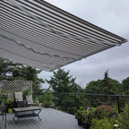 Aleko Retractable White Frame Patio Awning - 12 x 10 Feet