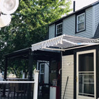 Aleko Retractable White Frame Patio Awning - 12 x 10 Feet