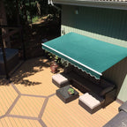 Aleko Retractable White Frame Patio Awning - 12 x 10 Feet