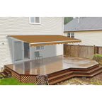Aleko Retractable White Frame Patio Awning - 12 x 10 Feet