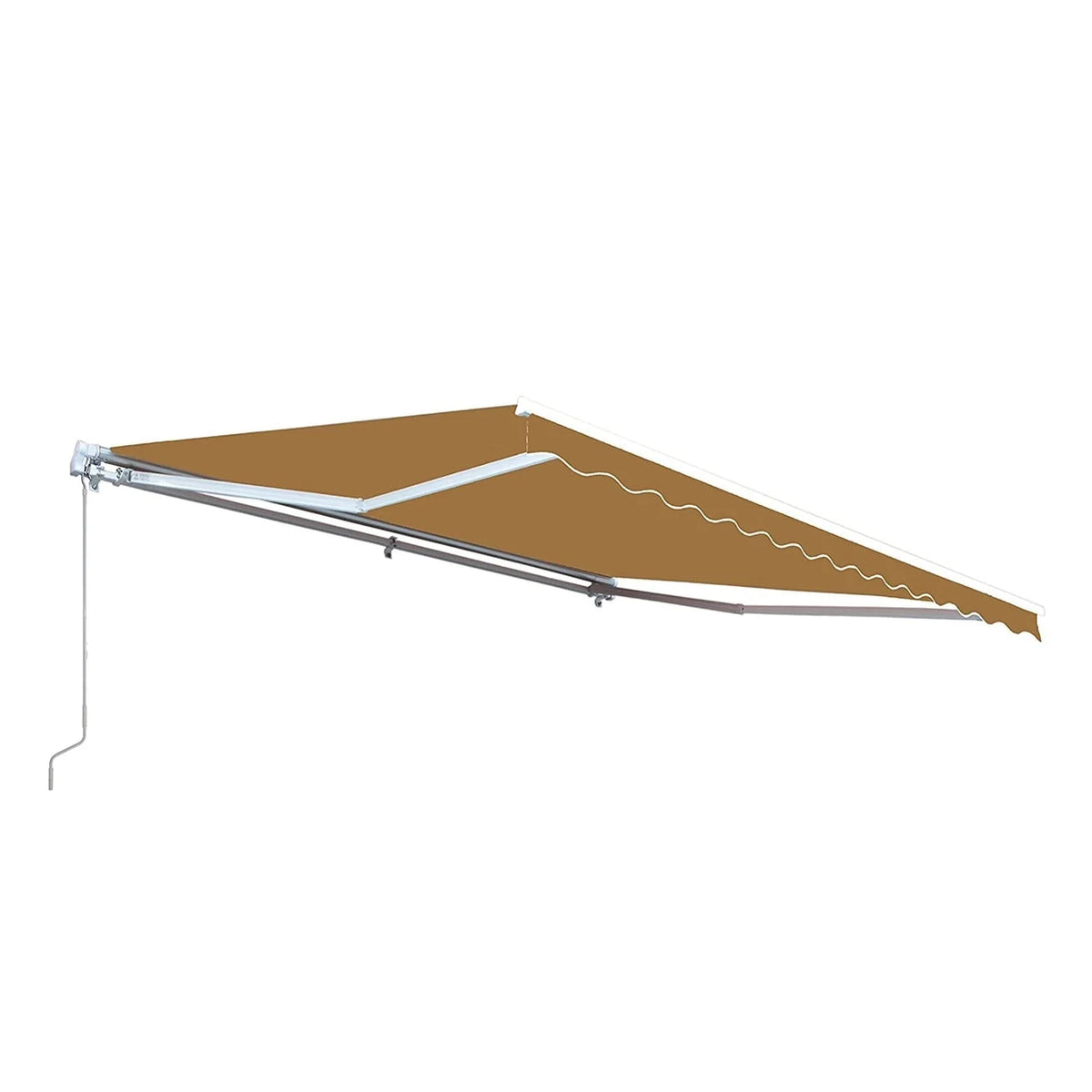 Aleko Retractable White Frame Patio Awning - 12 x 10 Feet