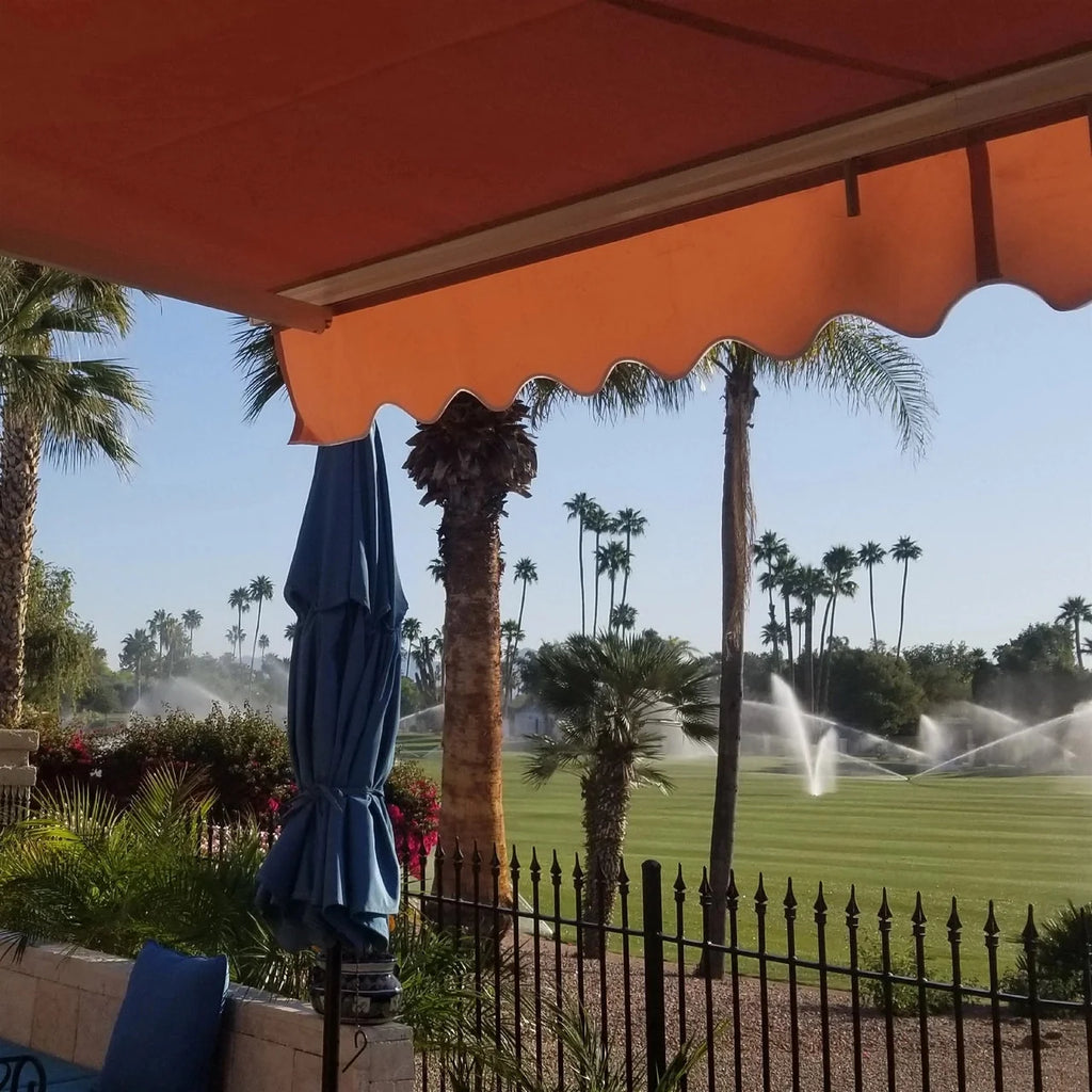 Aleko Retractable White Frame Patio Awning - 12 x 10 Feet