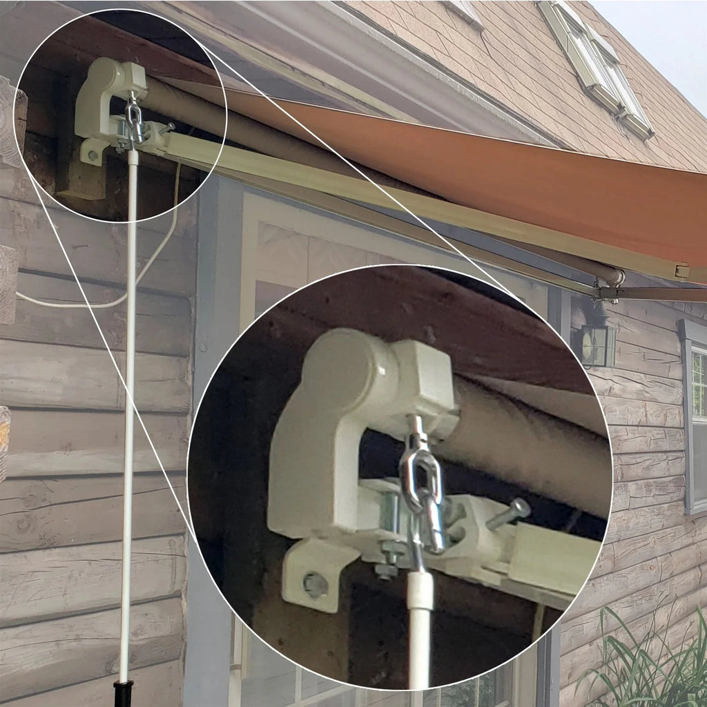 Aleko Retractable White Frame Patio Awning - 12 x 10 Feet