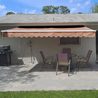 Aleko Retractable White Frame Patio Awning - 12 x 10 Feet
