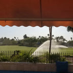 Aleko Retractable White Frame Patio Awning - 12 x 10 Feet