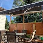 Aleko Retractable White Frame Patio Awning - 13 x 10 Feet