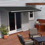 Aleko Retractable White Frame Patio Awning - 13 x 10 Feet