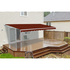 Aleko Retractable White Frame Patio Awning - 13 x 10 Feet