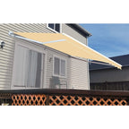 Aleko Retractable White Frame Patio Awning - 13 x 10 Feet