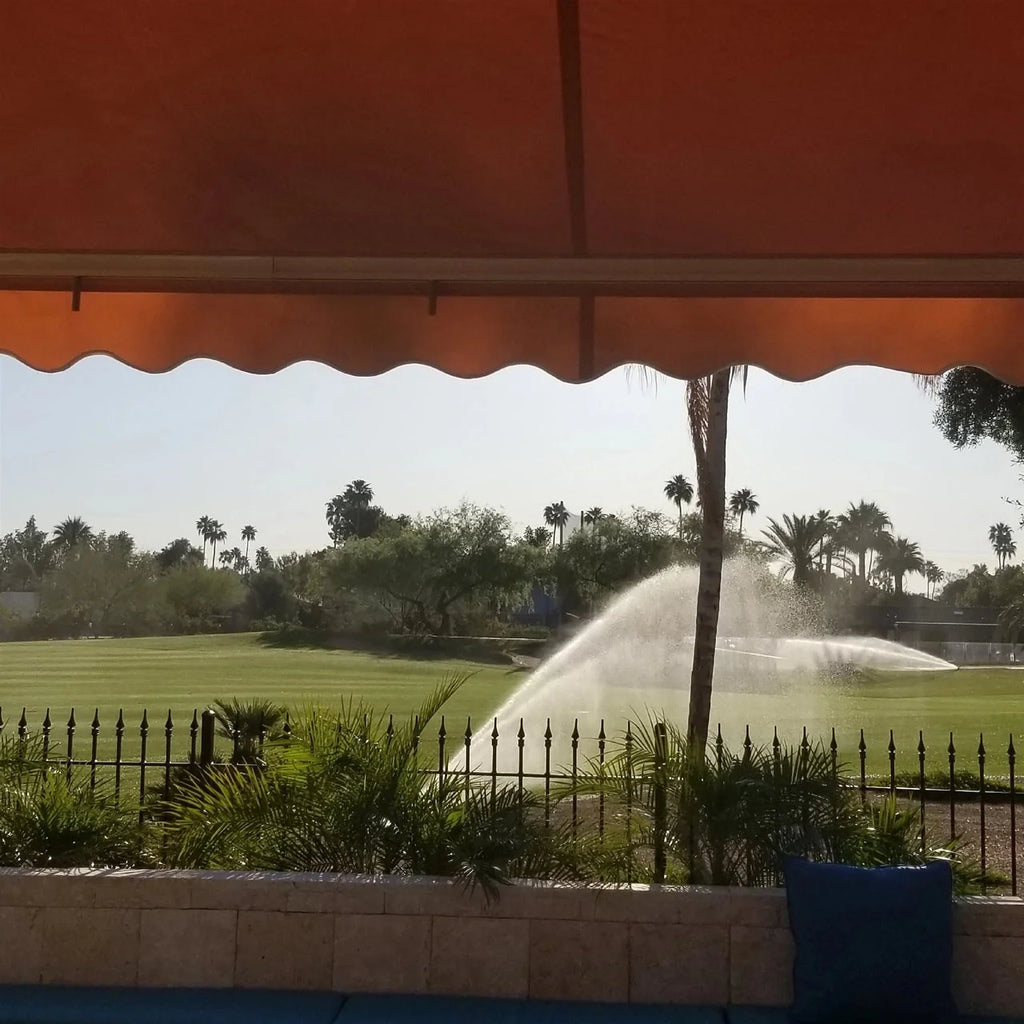 Aleko Retractable White Frame Patio Awning - 13 x 10 Feet