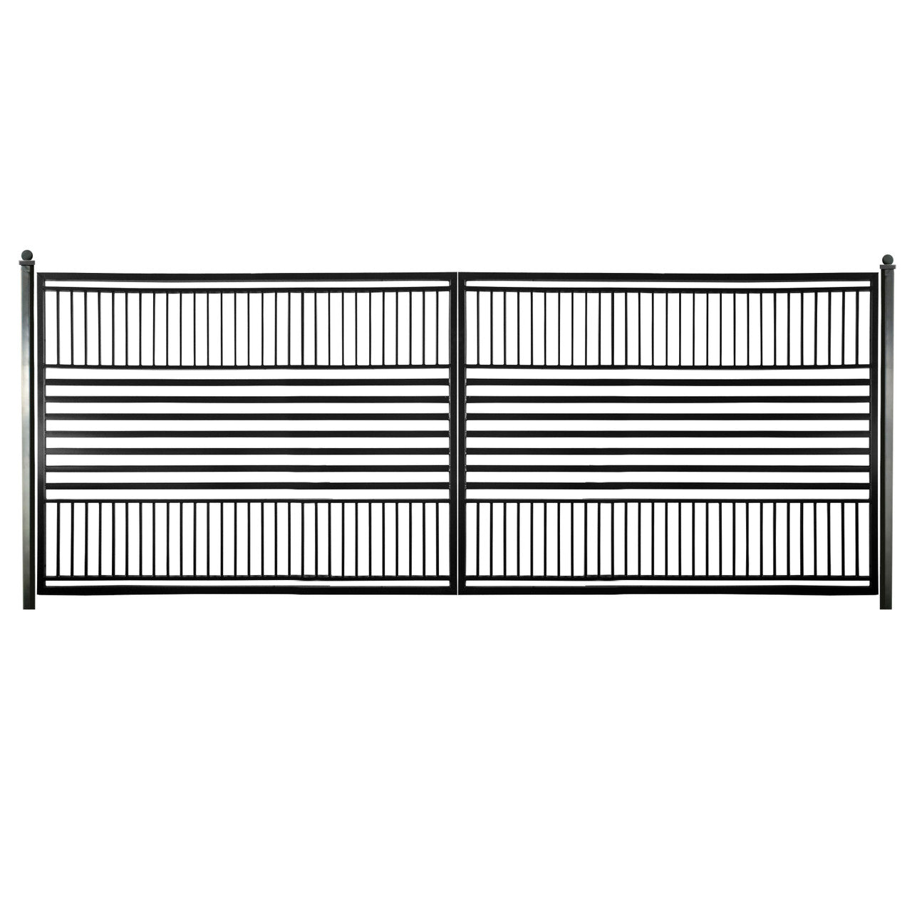 Aleko Steel Dual Swing Driveway Gate - Barcelona Style - 12